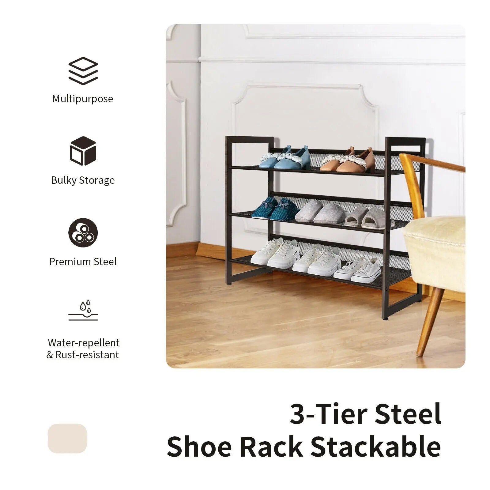 3-Tier Shoe Rack Mary's Mercantile Shoppe