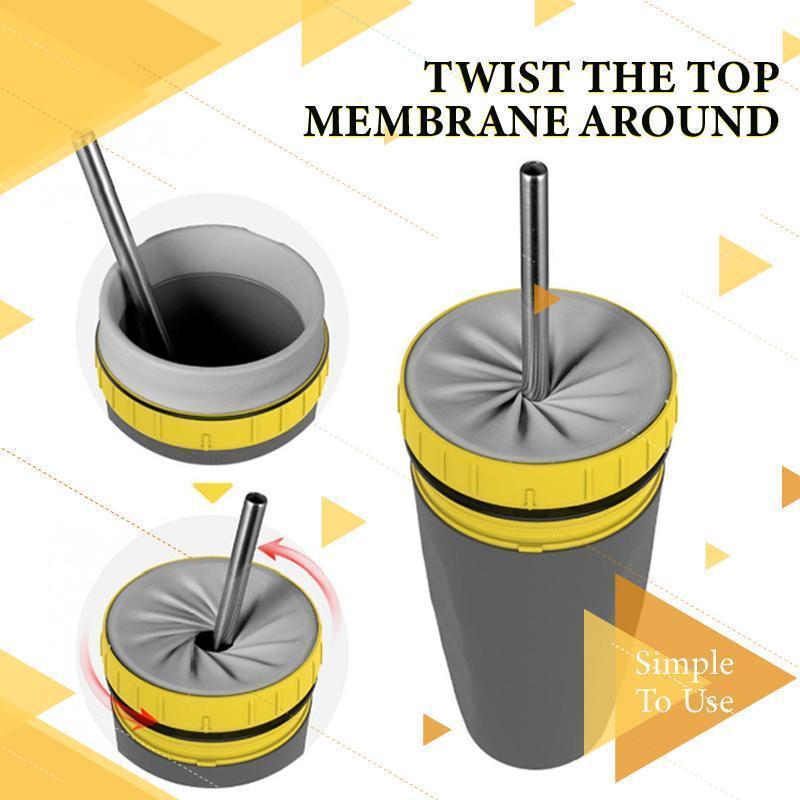 300ML Double Wall Tumbler Flask Kitchen Accessories Adjustable Cup Handy straw cup Portable Creative plastic cup for youngs Mary's Mercantile Shoppe