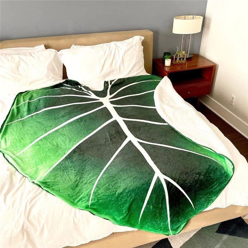 Super Soft Giant Leaf Blanket Home Decor Flannel Gloriosum Leaf Blankets for Beds  Sofa Cozy Beach Blankets Towel Manta Cobertor Mary's Mercantile Shoppe
