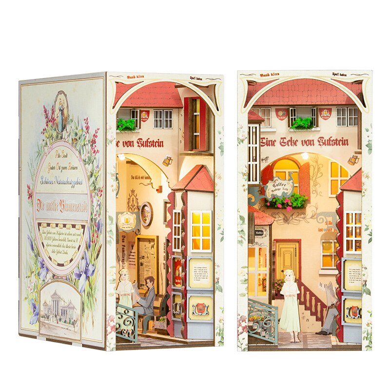 CUTEBEE Puzzle 3D DIY Book Nook Kit Eternal Bookstore Wooden Dollhouse with Light Magic Pharmacist Building Model Toys for Gifts Mary's Mercantile Shoppe