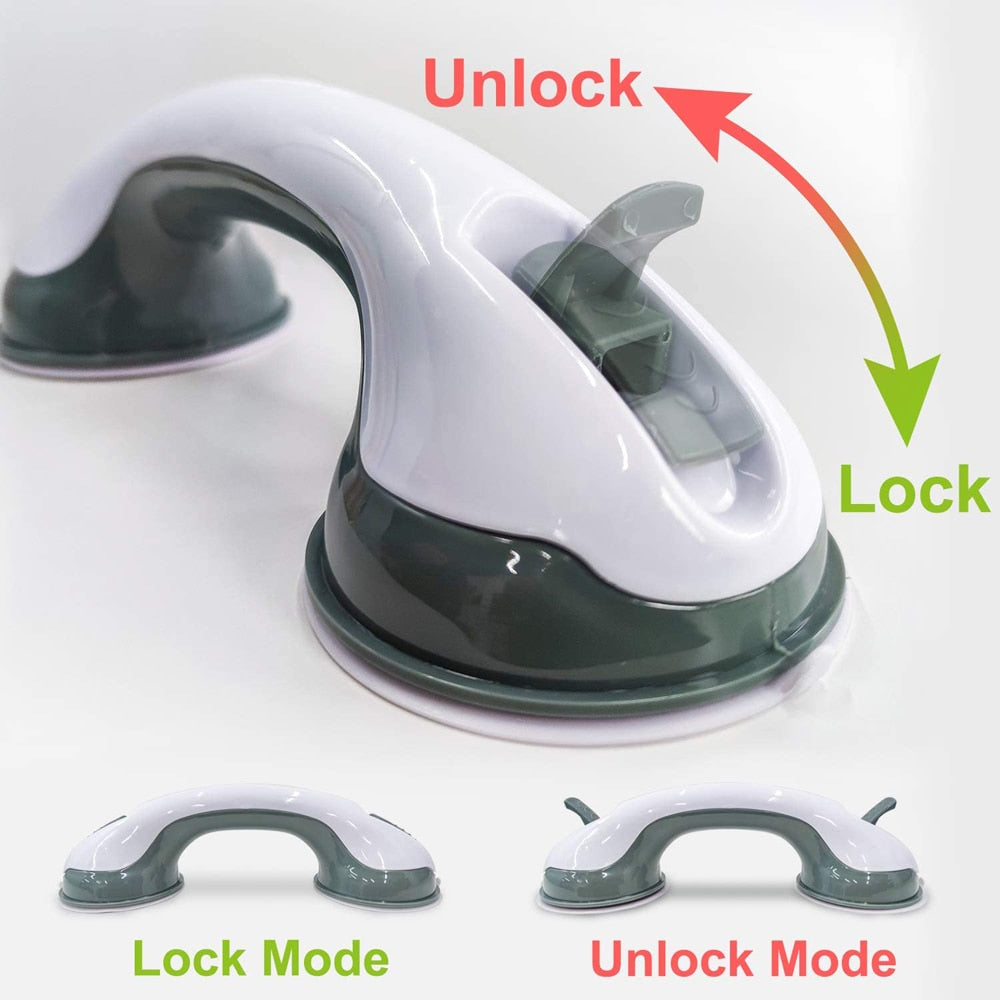 With Shower Handle Non-slip Support Toilet Bathroom Safety Grab rod Handle Vacuum Suction cup Suction cup Handrail Mary's Mercantile Shoppe
