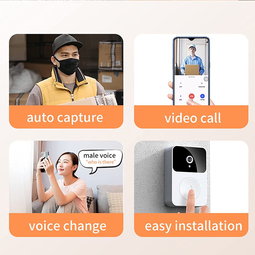 Smart Video Wireless Doorbell WiFi Remote Home Intercom Door Bell IR Night Vision Security Camera with 38 Ringtone Voice Changer Mary's Mercantile Shoppe